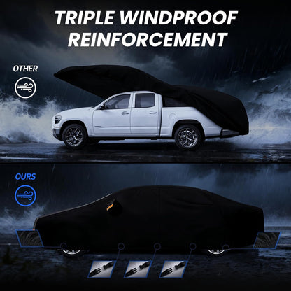 Large SUV Car Cover for Chevy Suburban 100% Waterproof All Weather, Heavy Duty Outdoor Full Exterior Covers Rain Sun Wind UV Protection. - Colors C
