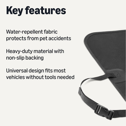 Amazon Basics Waterproof Dog Car Seat Cover, Scratch Proof Protector for Pet, Car Back Bench, 56 x 47 inch, Black