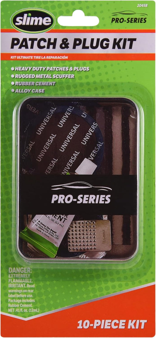 Slime 2040-A Tire Repair Plug Kit, Deluxe, Contains Strings, Tools and Glue, 11 Pieces