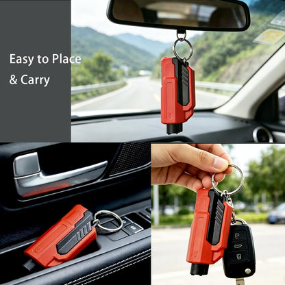 4Pack Upgrade Car Window Breaker Seatbelt Cutter Keychain, Portable Car Emergency Escape Tool, Safe HammerGlass Breaker Under Water (Red+Red+Orange+Orange)