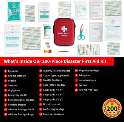 Protect Life Doctor Developed Mini First Aid Kit, 100 Piece Waterproof Emergency Kit for Car, Boat, Camping & Travel, Includes Emergency Blanket, Tourniquet & First Aid Guide