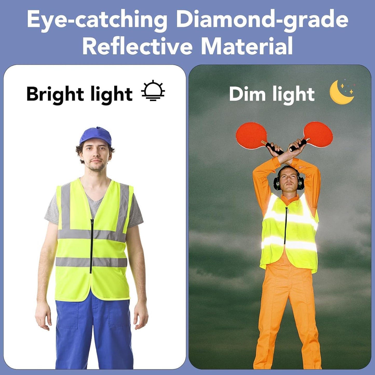 BURVAGY 3-Pack Reflective Safety Vest For Women Men - High-Visibility Safety Vest with 2in Reflective Strips for Emergency, Construction, and Safety Use (Green XX-Large)