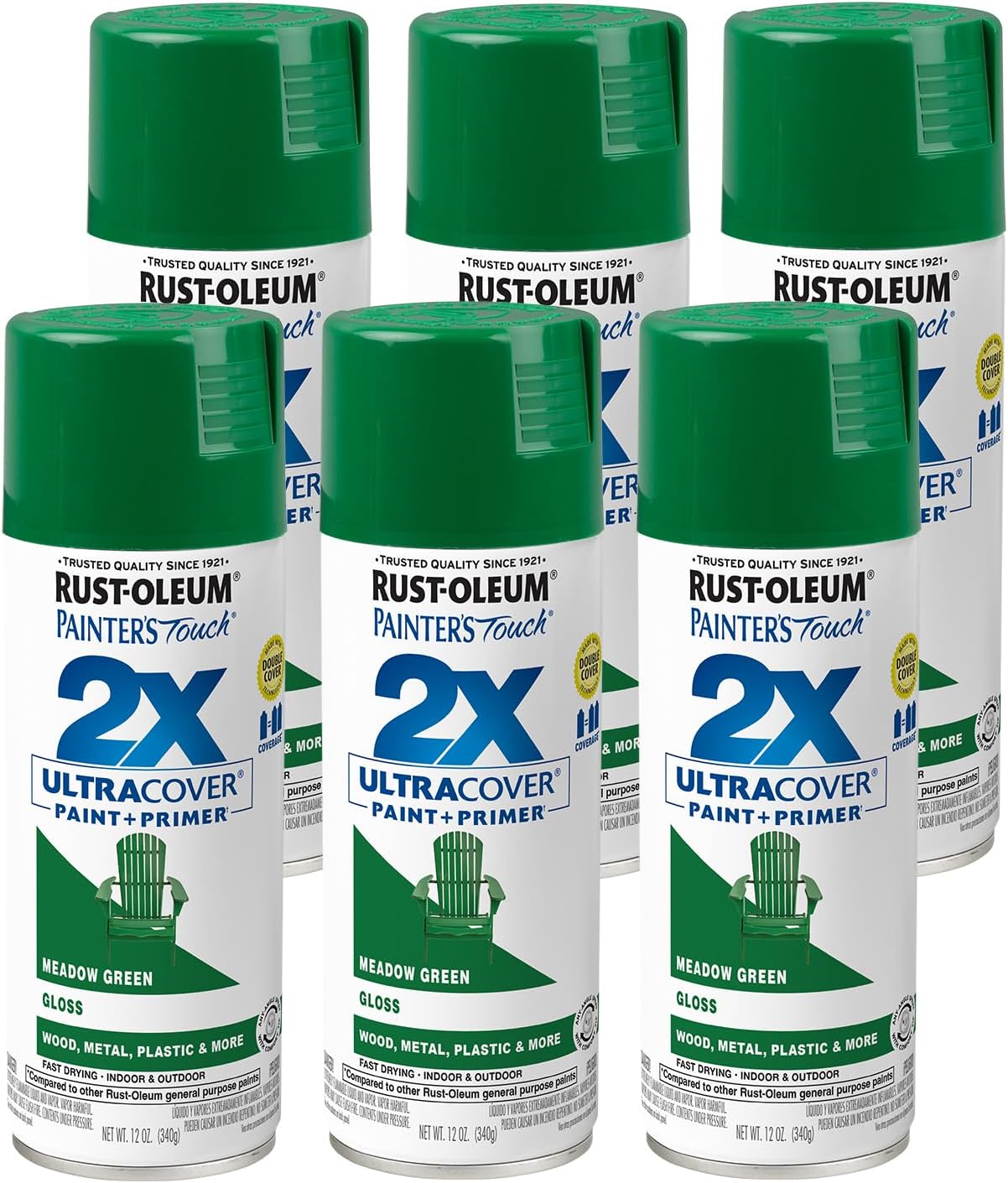 Rust-Oleum 334029 Painter's Touch 2X Ultra Cover Spray Paint, 12 oz, Gloss Clear - Colors E