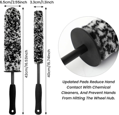 5PCS Wheel Cleaner Brush Kit, Tire Brushes, Rim Cleaner Brush,Car Detailing Brushes, Car Wash Tools for Wheels and Tires No Spatter