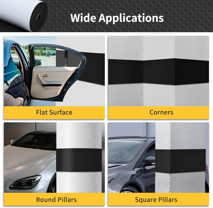 Garage Wall Protector, 2 Roll Garage Car Door Protector Bumper Guard for Car Doors Anti-Collision Waterproof Inflaming Ultra Self Adhesive EVA Foam for Warehouse (2 ROLL: 79" x 8" x 1/4")