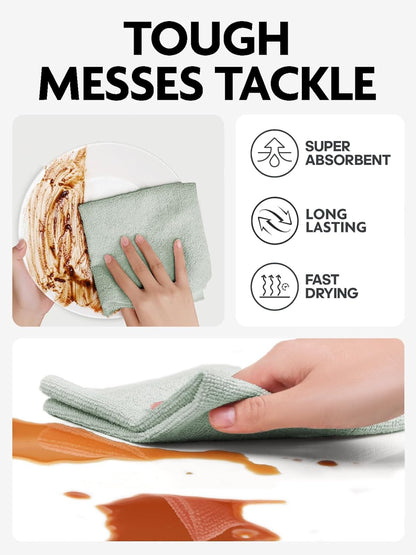 Fantasticlean Microfiber Cleaning Cloth Roll -75 Pack, Tear Away Microfiber Towels, 12" x 12", Reusable, Washable, Scratch Free, Ultra Absorbent for All-Around Cleaning Supplies (DimGray)