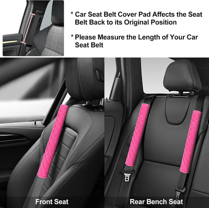 surpassme Car Seat Belt Pads Cover, 2 Pack Seat Belt Shoulder Strap Covers Protector to Release Stress to Your Neck and Shoulder for a Safety Driving (Pink)