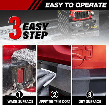 XPERTCHEMY Ceramic Trim Coat Kit, Plastic Restorer for Cars Ceramic Coating Wipes to Lasting Over 230 Washes,The Ceramic Coating Helps Improve Optical Clarity On Clear Car Plastic