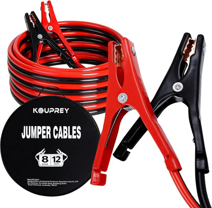 4 Gauge Jumper Cables for Car, 25FT Jumper Cable for SUV and Trucks Battery, Heavy Duty Automotive Booster Cables for Jump Starting Dead or Weak Batteries with Carry Bag