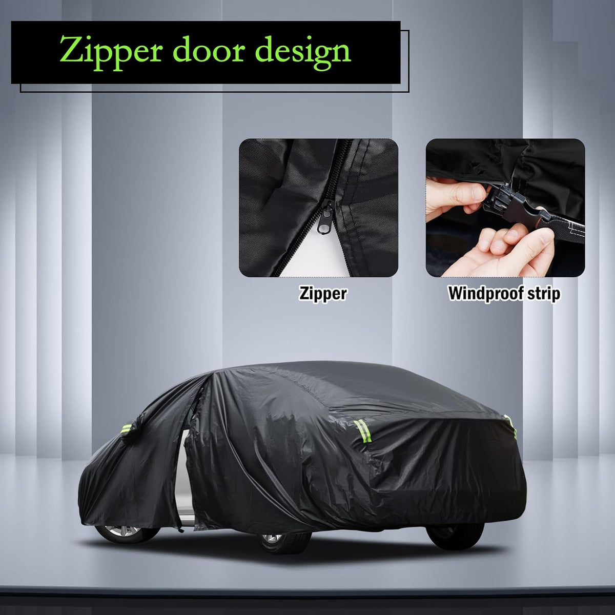 Car Cover Custom Fit for Toyota Corolla 2000-2025, Honda Civic 1991-2025, Waterproof All Weather Full Exterior Cover Rain Sun Protector Car Cover with Door Zipper