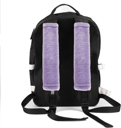 Amooca Soft Faux Fur Universal Fit Seatbelt Cover Car Truck SUV Airplane Seat Belt Shoulder Pad for Carmera Backpack Straps Neck Cushion Protector 2 Pack 10.5in Dark Gray