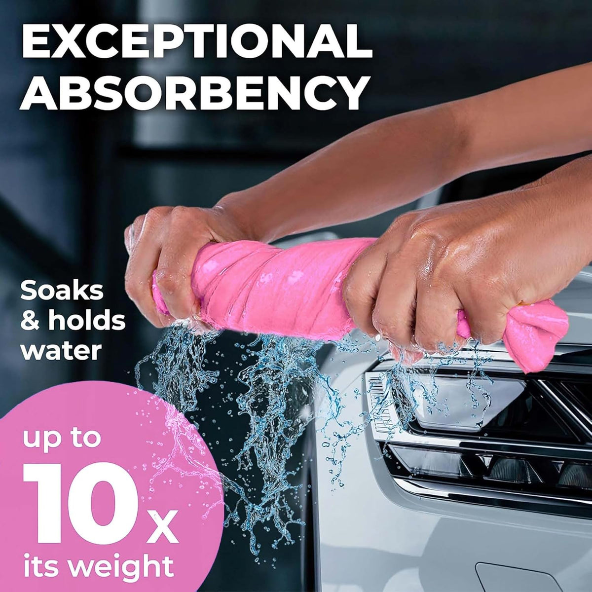 Premium Shammy Cloth for Car Drying - 26”x17” - Super Absorbent Chamois Towel for Car - Scratch-Free, Reusable & Soft