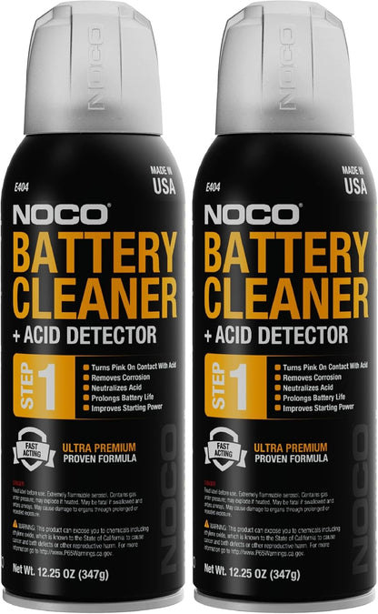 NOCO E404 12.25 Oz Battery Terminal Cleaner Spray and Corrosion Cleaner with Acid Detector