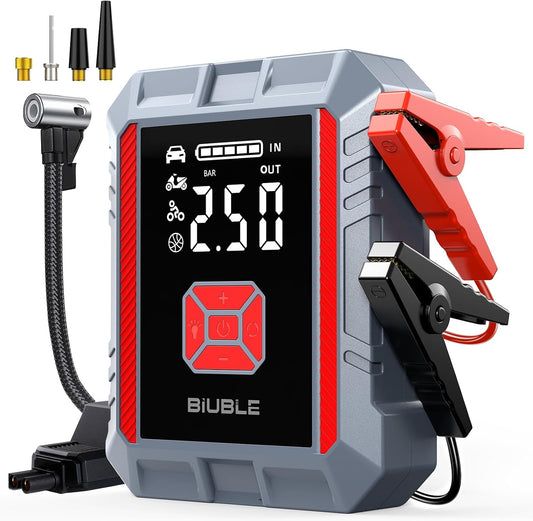 8000A Jump Starter with Air Inflator/Deflator Compressor, 65W Charging Car Battery Jump Starter (All Gas/16L Diesel), 24800mAh 150PSI Battery Jumper Starter Portable, Jump Box Jump Pack with LED Light