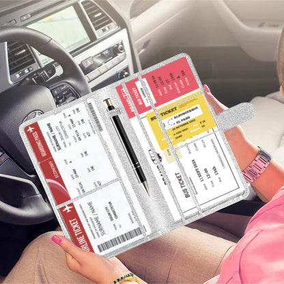 Car Registration and Insurance Card Holder with Magnetic Closure, Leather Vehicle Glove Box Automobile Documents Paperwork Wallet Case Organizer for ID, Driver's License, Key Contact Information Cards