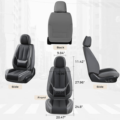 Coverado Seat Covers Full Set, Black Seat Covers for Cars 5 Seats, Car Seat Protector, Waterproof Nappa Leather Car Seat Cushion, Front and Rear Car Seat Cover Fit for Most Sedans SUV Pick-up Truck - Colors A