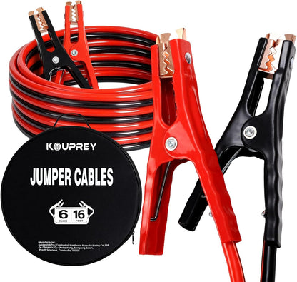 4 Gauge Jumper Cables for Car, 25FT Jumper Cable for SUV and Trucks Battery, Heavy Duty Automotive Booster Cables for Jump Starting Dead or Weak Batteries with Carry Bag