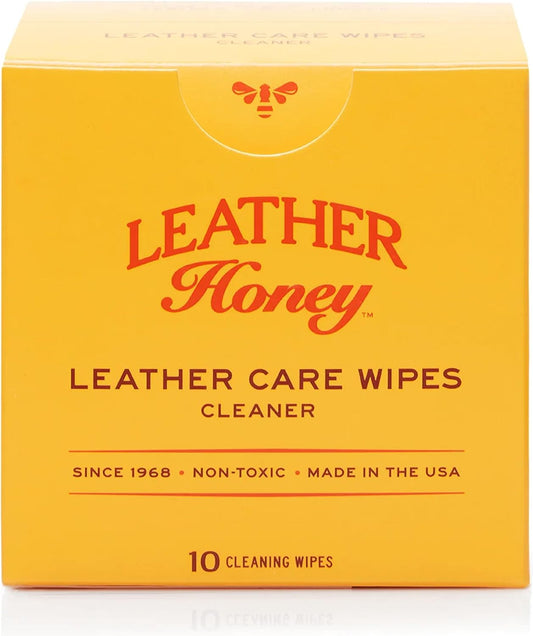 Leather Honey Leather Wipe Kit: Clean & Restore On-The-Go. For Any Color of Leather Couches, Car Seats, Purses, Shoes & Bags. Nontoxic, Ready-to-Use & Made in the USA. 5 Cleaner & 5 Conditioner Wipes