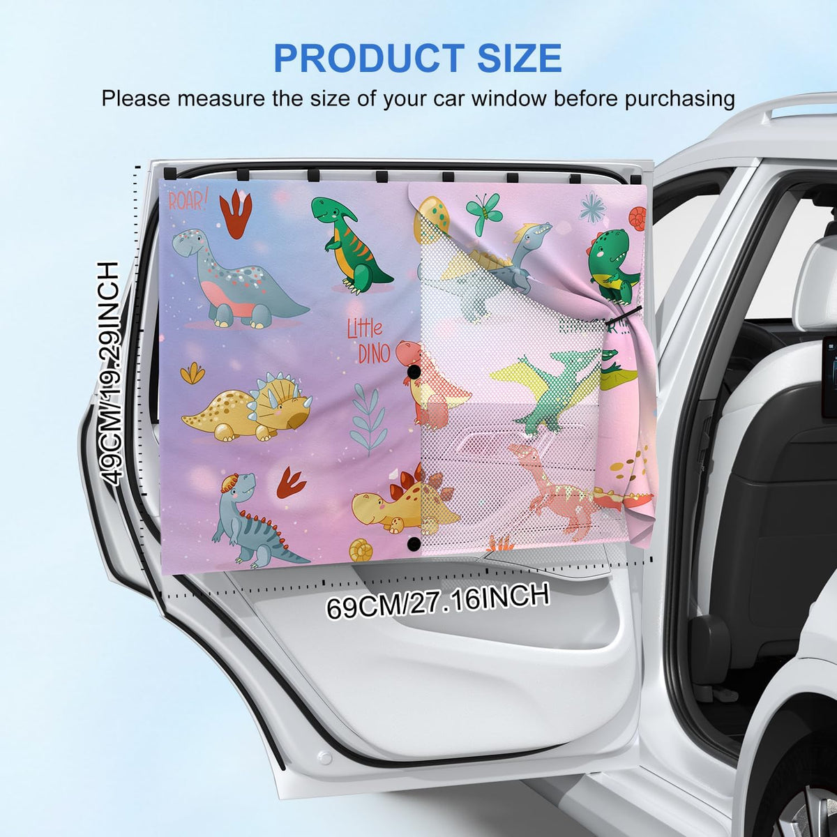 Car Window Shades, [Upgraded] 8 Strong Magnets Magnetic Side Window Sun Shade [2 Pack] - Dual Layer UV Ray Protection Car Sunshade for Baby, Kids & Pets - Universal Fit for SUV, Sedan & Trucks