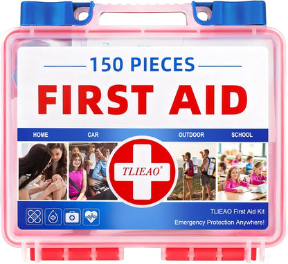 Mini First Aid Kit - 150 Pieces Emergency Medical Kit for Home, Car, Travel, Camping, Truck, Hiking, Sports, Office, Vehicle & Outdoor Emergencies