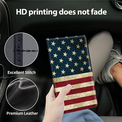 Car Registration and Insurance Holder, Leather Car Glove Box Organizer, Cool Car Accessories for ID, Driver's License Cards & Essential Document, business cards, Men&Women, Retro Audio Cassette