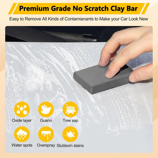 Fitosy Car Clay Bar 4 Pack 400g, Premium Grade No Scratch Magic Clays Bars Detailing Cleaner Kit Glass Deatil Cleaning with Washing and Adsorption Capacity for Auto SUV,RV,Truck