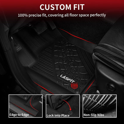 LASFIT Floor Mats for Jeep Grand Cherokee WL 2022-2025 2026 5-Seat (Include 4xe, NOT for L), All Weather TPE Custom Fit Car Mats Floor Liners Cargo Liner Cargo Mat Trunk Mat Black