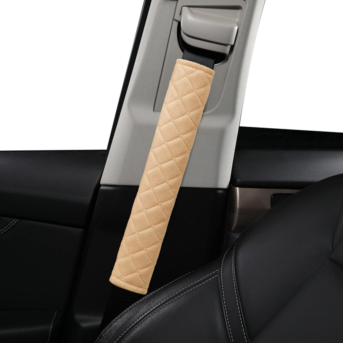 HighnessHwoo Extra Long Seatbelt Covers for Adults Kids Women & Men, Soft Car Seat Belt Strap Cushion for Sedan, SUV, Trucks, Shoulder Neck Chest Protector Pads, Auto Accessories, 1pc, Gray, 25.5in