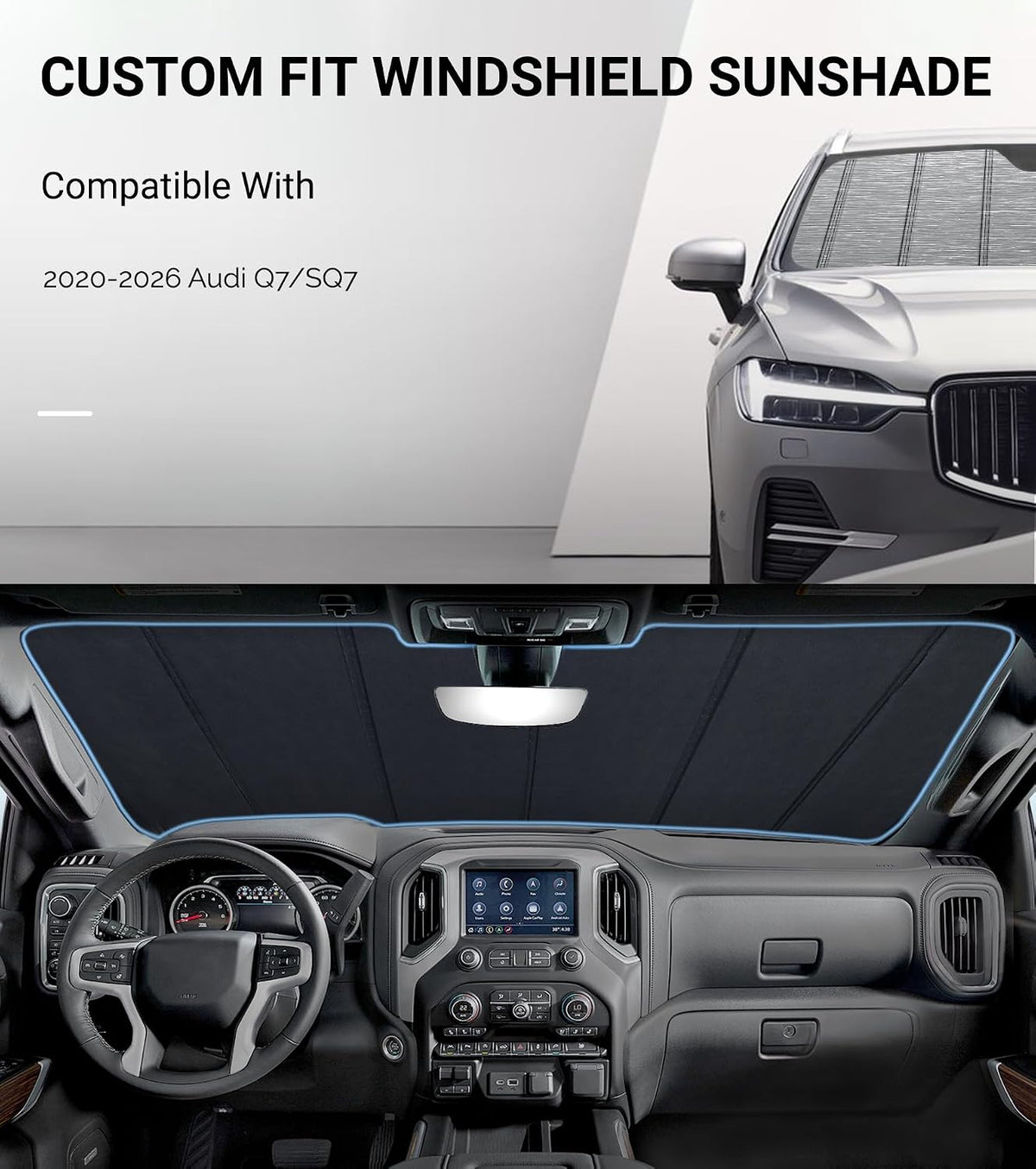 Pigenius Windshield Sunshade for Audi Q5/SQ5 2018-2025, Q5 Sportback/SQ5 Sportback 2021-2025, Q5 PHEV 2020-2025 - AstraGuard