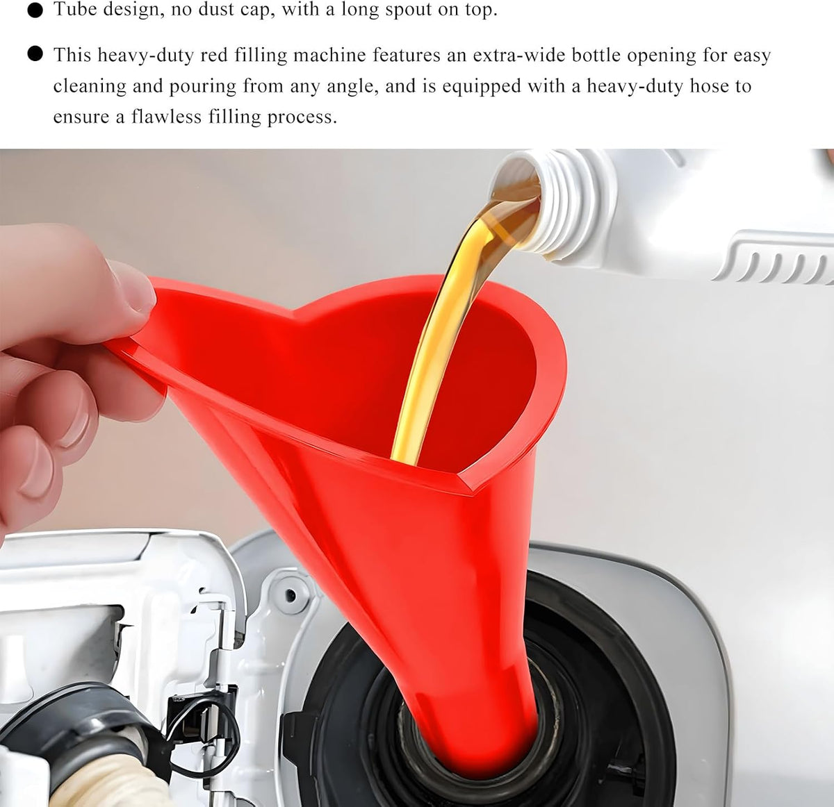 2PCS Oil Funnel, Flexible Multi-Function Automotive Oil Funnel, Spill-Proof Plastic Long Neck Engine Funnels Set for Gas Lubricants Water Diesel Fuel Kerosene, Car Accessories (Blue)