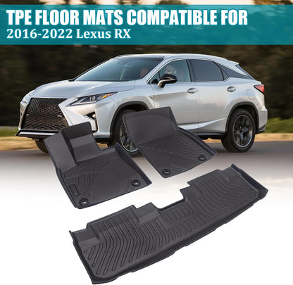 All Weather Floor Mats for 2016-2019 Chevy Cruze (No Fit 2016 Cruze Limited), Chevy Cruze Floor Mats, 1st and 2nd Maximum Coverage, 3D Waterproof TPE Rubber Protector Car Mats Full Set Liners
