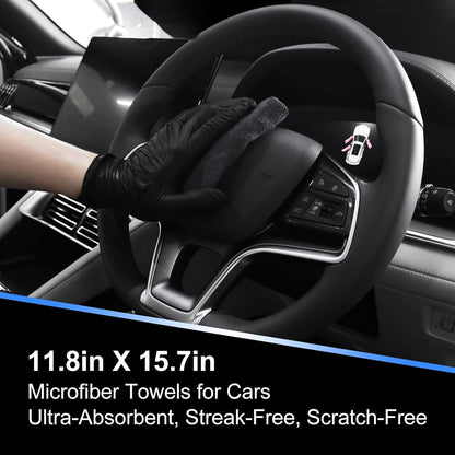 9Pcs Car Wheel & Tire Brush Kit, Wheel Cleaner Brush, Soft-bristled Rim Brush, Tire Shine Applicator Pad, Car Wash Mitt, Towel, Car Detailing Cleaning Wash Brush Supplies Kit