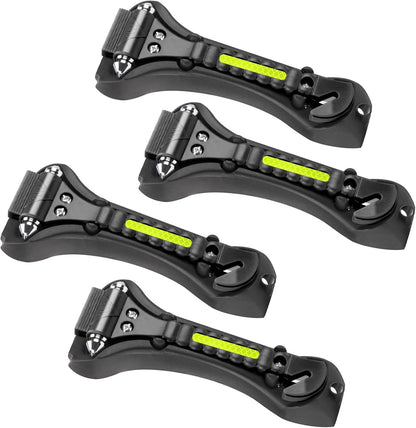 Car Safety Hammer, 2PCS Black 3-in-1 Emergency Escape Tool with Window Breaker and Seat Belt Cutter, Safety Emergency Car Escape Tool for Car, Office, Home