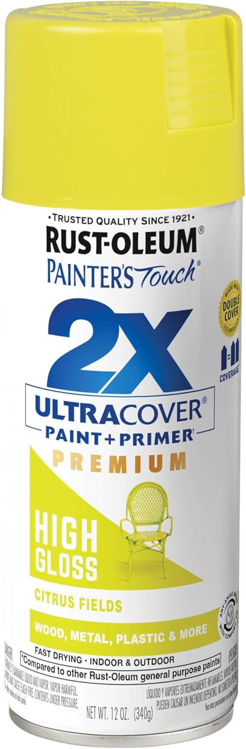 Rust-Oleum 334029 Painter's Touch 2X Ultra Cover Spray Paint, 12 oz, Gloss Clear - Colors C