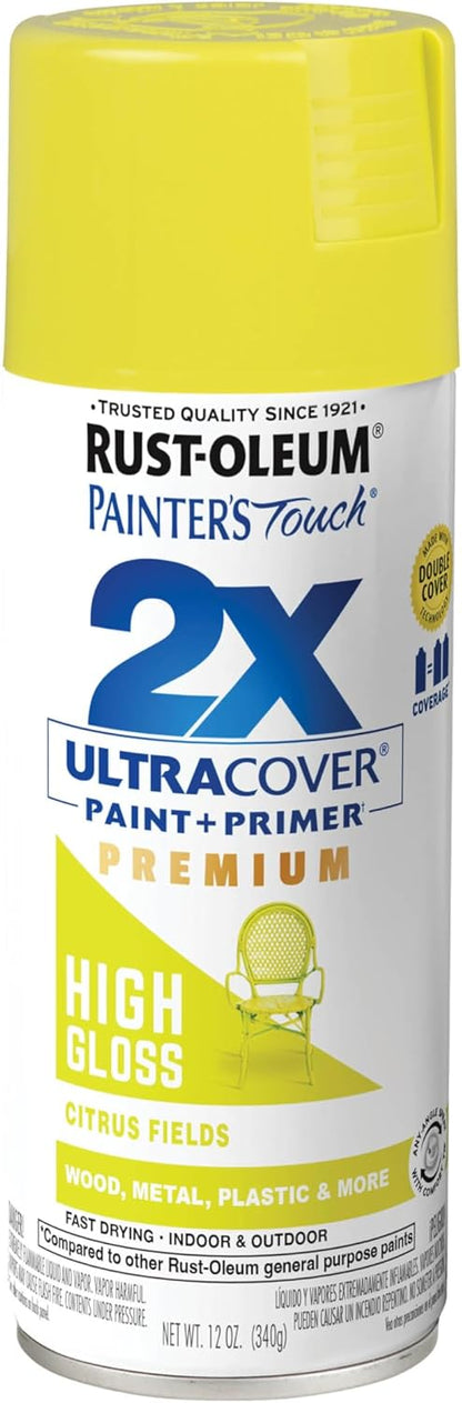 Rust-Oleum 334029 Painter's Touch 2X Ultra Cover Spray Paint, 12 oz, Gloss Clear - Colors C