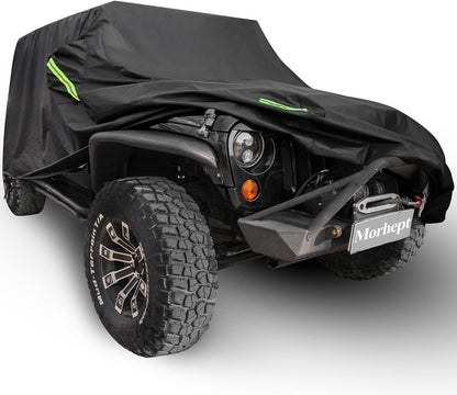 Car Cover Waterproof All Weather for Automobiles, Outdoor Full Exterior Covers for Sedan Black(Suggest Car Length from 194"-208")
