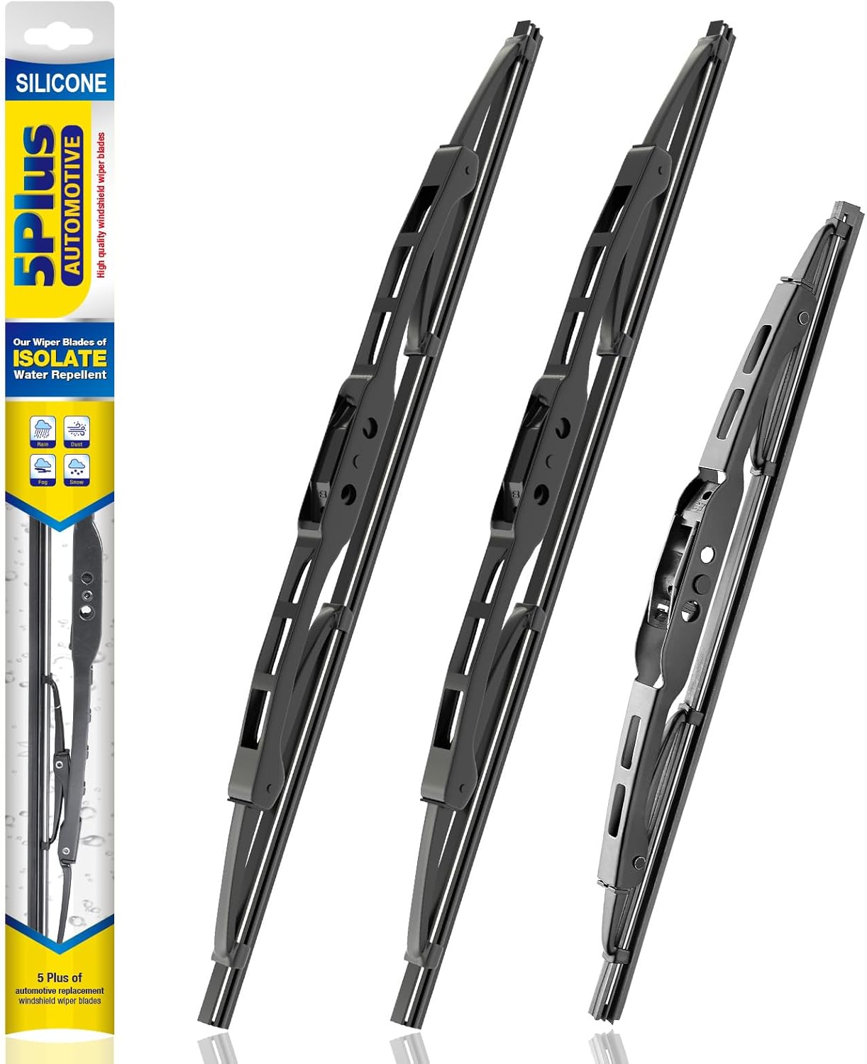5 PLUS® Silicone Windshield Wipers Replacement for 2019-2024 Toyota RAV4/ 2006-2015 Mazda 5 Wiper Blades(Set of 3), Windshield Wiper Blades For My Car-26"/16"/12" - Colors C