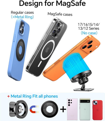 Kaistyle for Magsafe Car Mount【Strong Magnets】Magnetic Phone Holder for Car Phone Holder Mount Dash Mounted Holders Phone Holders for Your Car Accessories for Women Men for iPhone 17 Pro Max 16 15 14