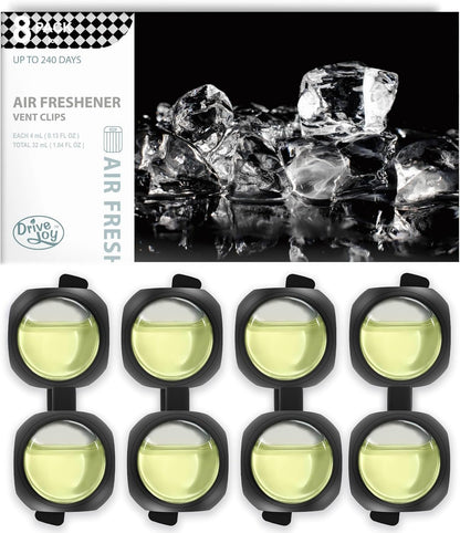 DRIVEJOY Car Air Freshener Vent Clips, 8 PK, 6 Ocean, 2 New Car Scent, Long Lasting Air Fresheners for Men & Women, Up to 240 Days, Odor Eliminator