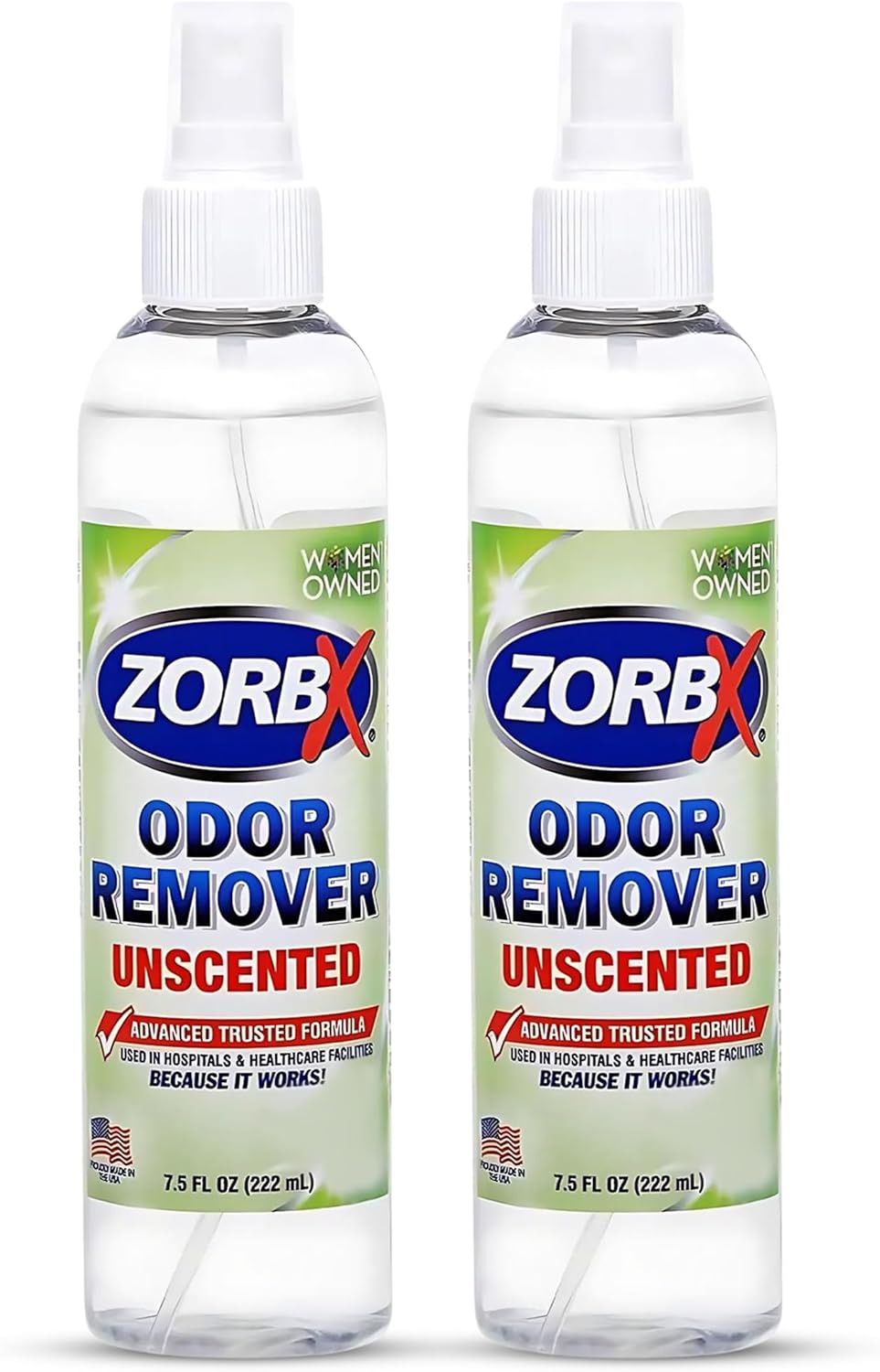 ZORBX Unscented Odor Eliminator for Strong Odor 2 Fl Oz, Pack of 1 - Used in Hospitals & Healthcare Facilities - Advanced Formula, Fast-Acting Odor Remover Spray for Dog, Cat, House & Carpet