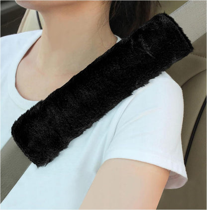 Sun Walker 2PCS Seat Belt Shoulder Pads, Fluffy Soft Plush Auto Seat Belt Pads for Protecting Your Neck & Shoulder, Comfortable Seatbelt Cover Warm Protective Cushion for Most Cars (Purple)