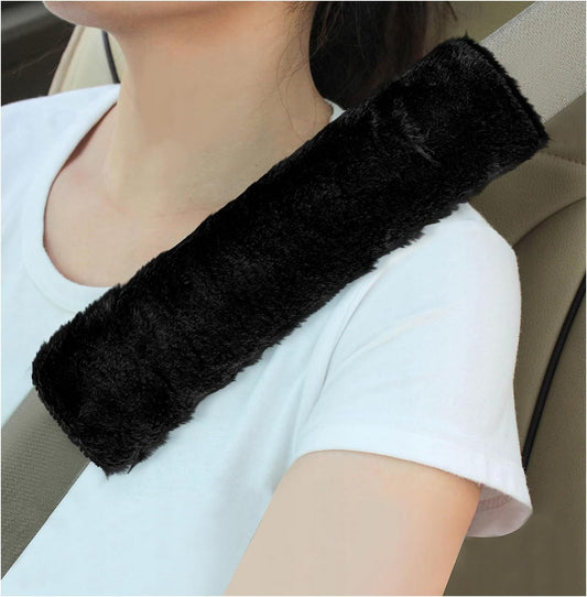 Sun Walker 2PCS Seat Belt Shoulder Pads, Fluffy Soft Plush Auto Seat Belt Pads for Protecting Your Neck & Shoulder, Comfortable Seatbelt Cover Warm Protective Cushion for Most Cars (Purple)