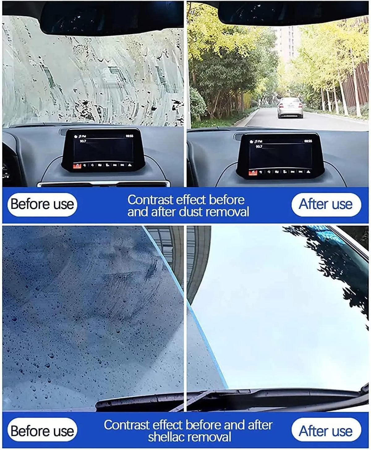 Car Glass Cleaning Sheet,Window Clean for Auto,Windshield Wiper Fluid Solid Effervescent Tablet, Suitable for Any Family Car (100)