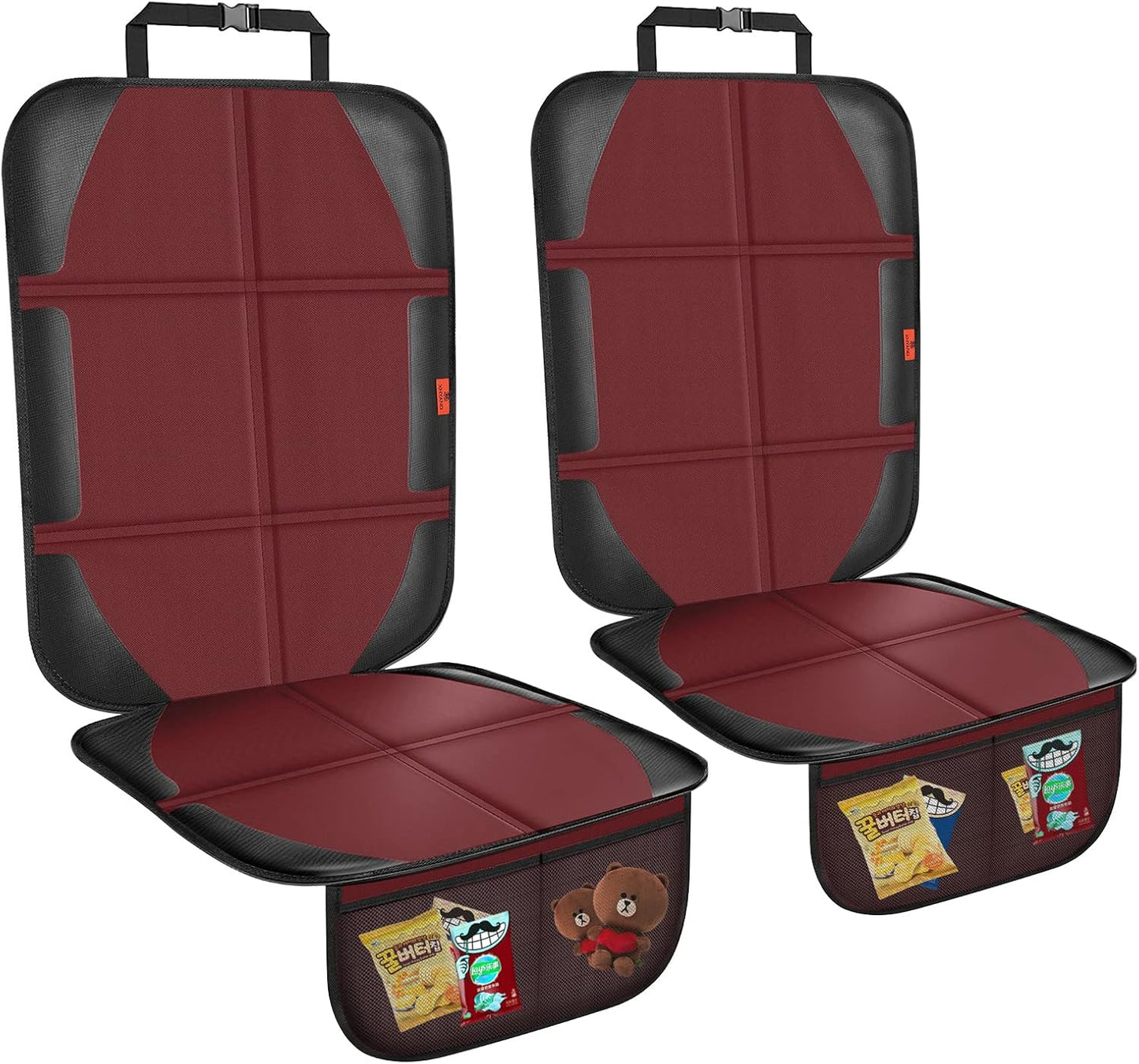 XHYANG Car Seat Protector,Auto Car Seat Protectors Baby Carseat Waterproof & Durable 600D Fabric for Child Baby Car Seat Mat Vehicle Pet Cover 2 Storage Pockets (2 Pack)