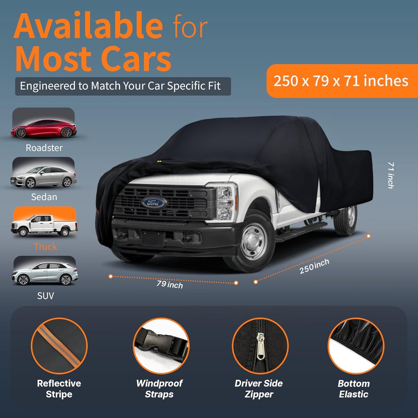 Car Cover Waterproof All-Weather,Outdoor Full Exterior Automobiles Sedan/Coupe (Length 186-193 inch) with Windshield Sun Shade Universal Fit Toyota Camry, Tesla Model 3, Accord etc