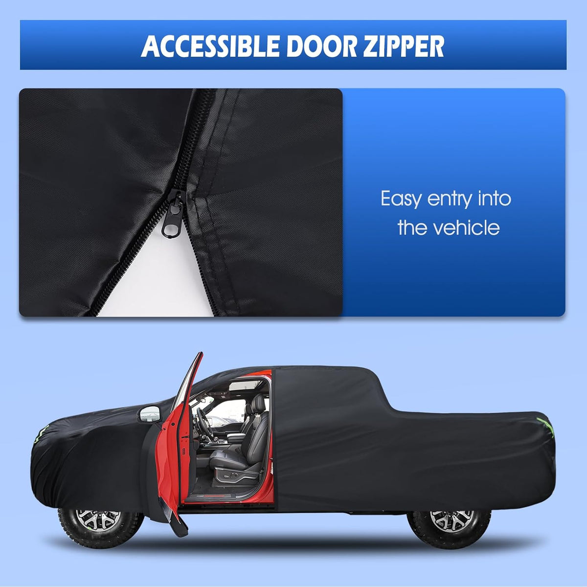 6 Layers Car Cover Waterproof All Weather for Automobiles, Size A3 with Zipper Cotton Fit for Toyota Camry, Honda Accord, Ford Mustang, Chevy Camaro/Malibu,Kia Optima/K5 (187-198 inch)
