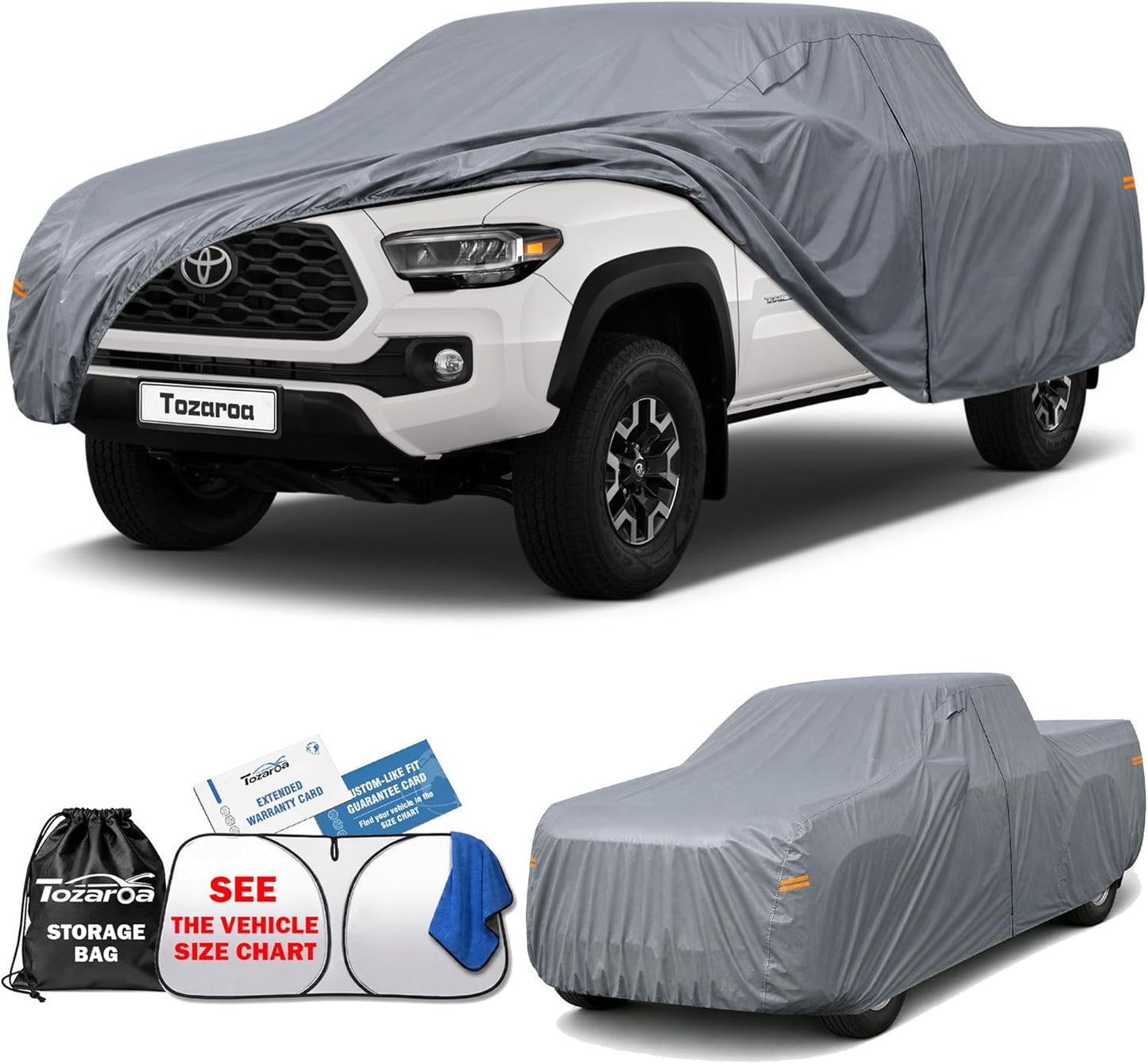 SUV Cover Waterproof All-Weather,Outdoor Full Exterior Automobiles SUV(Length 182-190 inch) with Windshield Sun Shade Universal Fit Toyota RAV4,CRV,Model Y,Q5,Size S2 (See SizeChart)
