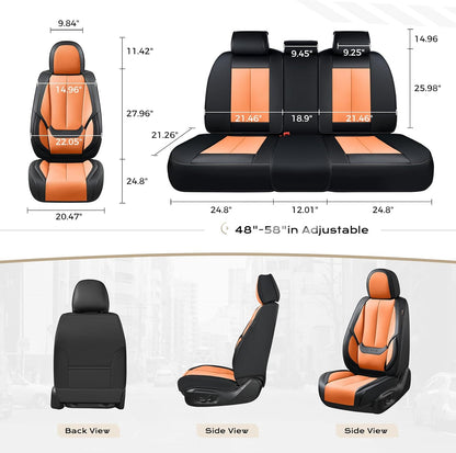 Coverado Seat Covers Full Set, Black Seat Covers for Cars 5 Seats, Car Seat Protector, Waterproof Nappa Leather Car Seat Cushion, Front and Rear Car Seat Cover Fit for Most Sedans SUV Pick-up Truck - Colors A
