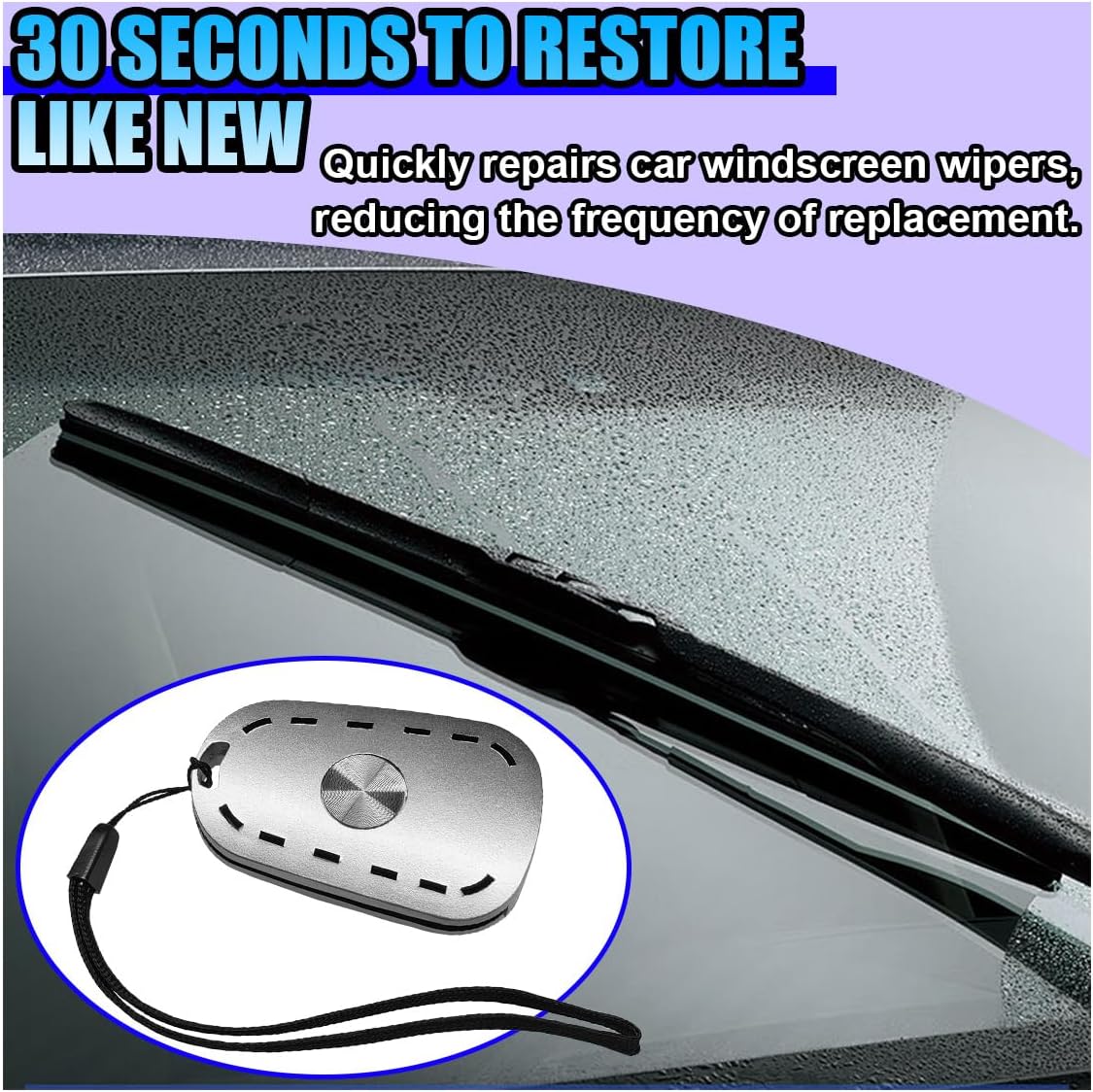 Car Windshield Wiper Repair Tool - Portable Double Sided Wiper Strip Restorer Car Windshield Wiper Regroover Tool - Windscreen Wiper Blade Cutter Cleaning Tools for Most Cars (Silver-2PCS)