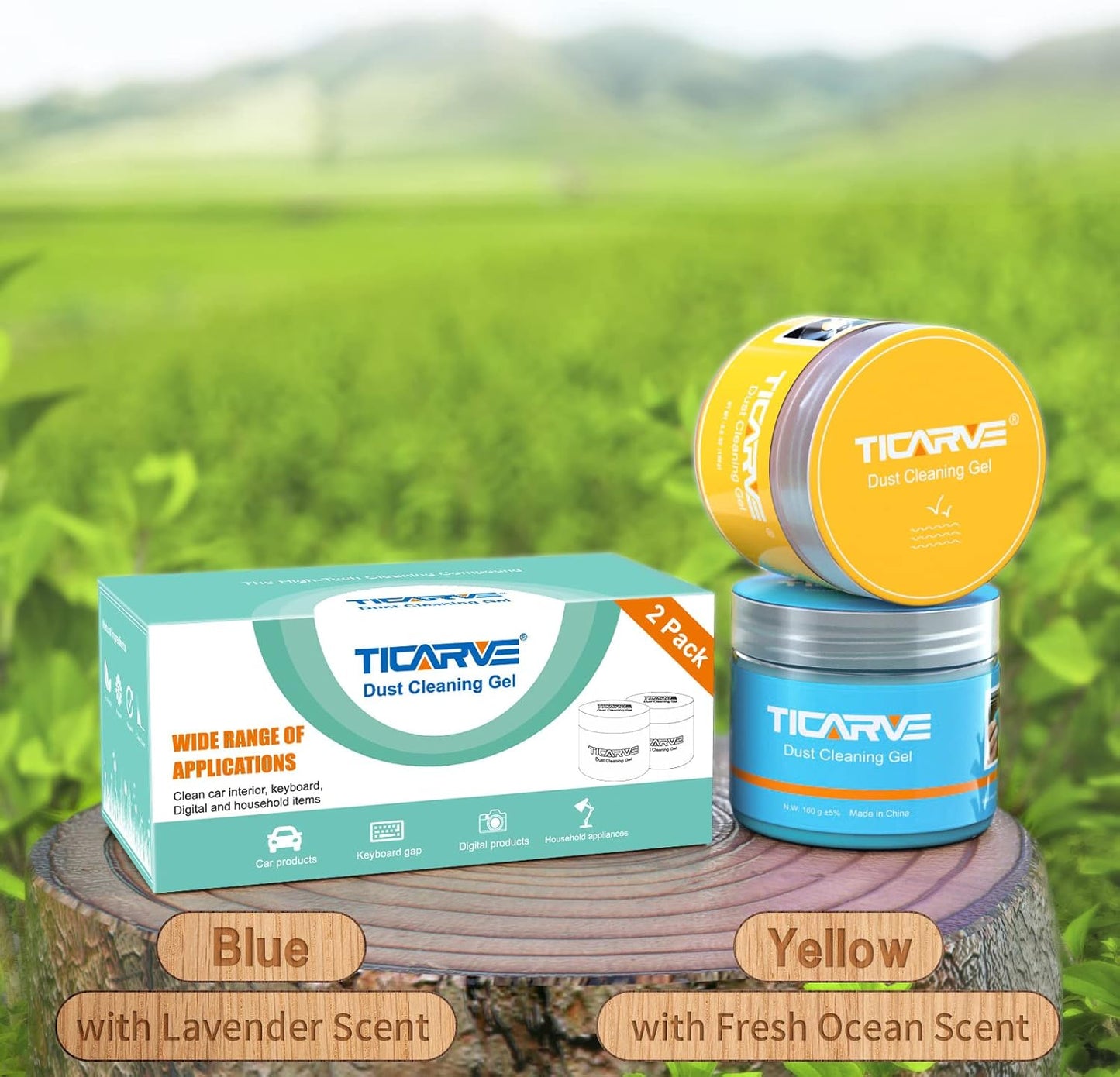 TICARVE 2Pack Cleaning Gel Car Putty Slime for Detailing Putty Detail Tools Car Interior Cleaner Automotive Cleaning Kits Keyboard Cleaner Blue Rose (320g/11.2oz)